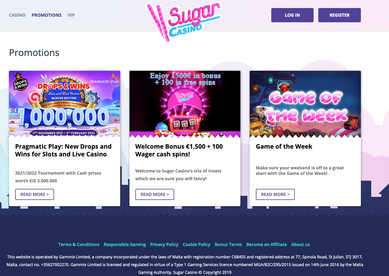 Promotions Sugar Casino